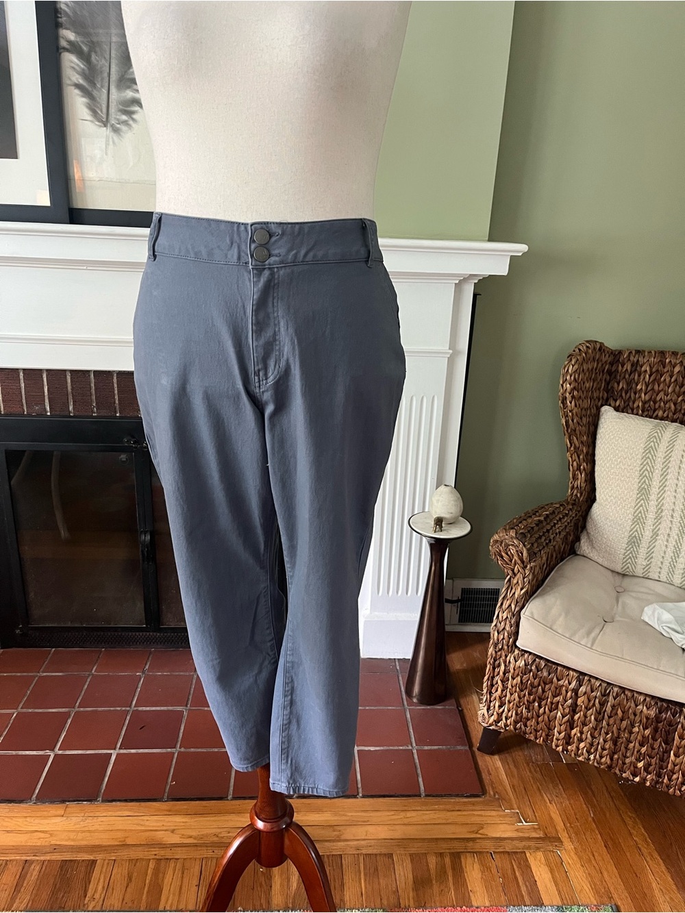 d.jeans 20W Slate Grey Stretch Twill Ankle Pants NWOT